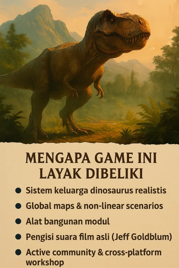apakah wajib di beli game jurassic world evolution 3