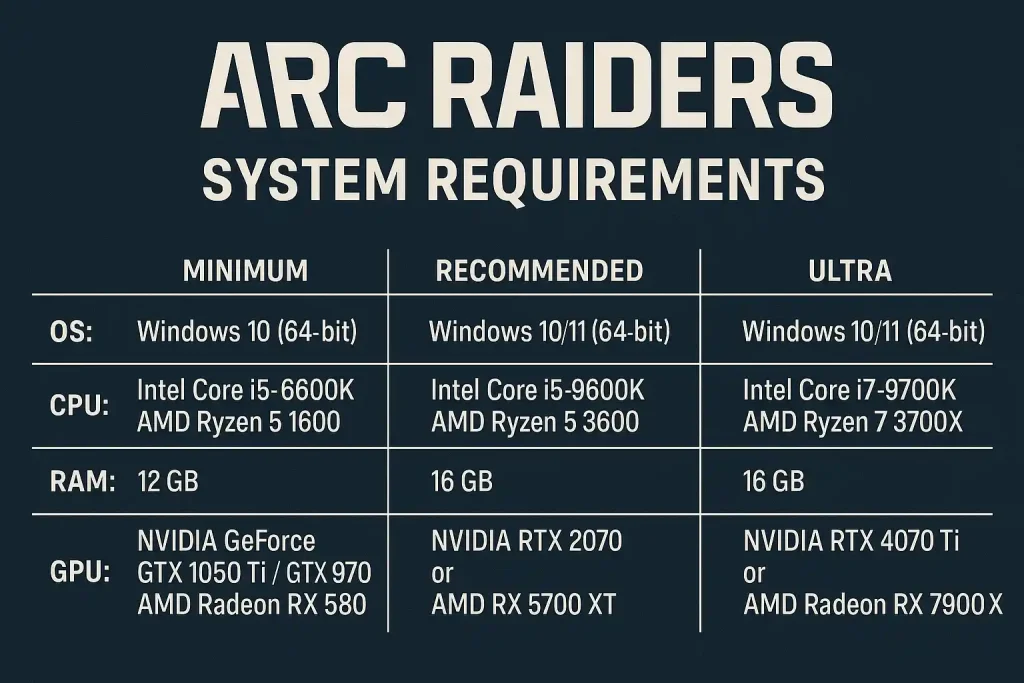 ARC Raiders system req